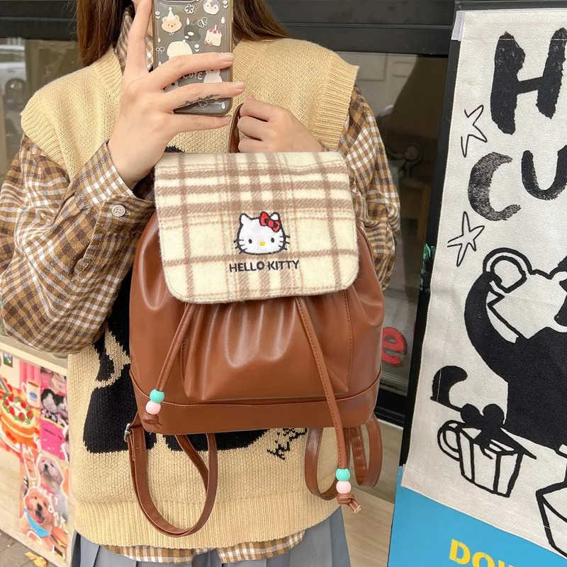 Sanrio Hello Kitty Backpack Women Fashion Satchel Portable Handbags Crossbody Bags Designer Bag Travel Kawaii Backpack Kawaii H2512161