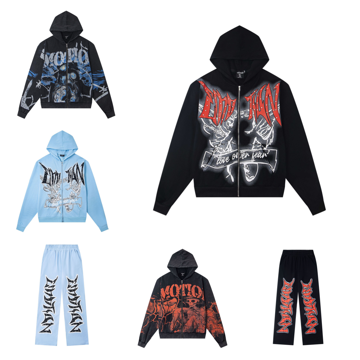 Men's Hoodies Fashion Brand Zipper Hoodies Sweatshirts Sweatpants Unisex High-Quality Streetwear Hip-Hop Rhinestone White Ink Direct-Print for Me