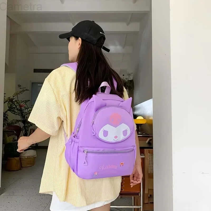 Sanrio kuromi Childrens Backpack Hello Kitty Cartoon Cute Anime Large Capacity Portable Exquisite Coin Wallet Vacation Gift H251216