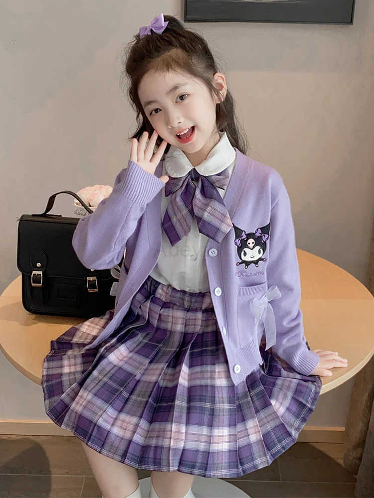 Sanrio kuromi new cartoon JK uniform college style suit skirt kawaii girls spring and autumn children girls creative holiday gift H251216