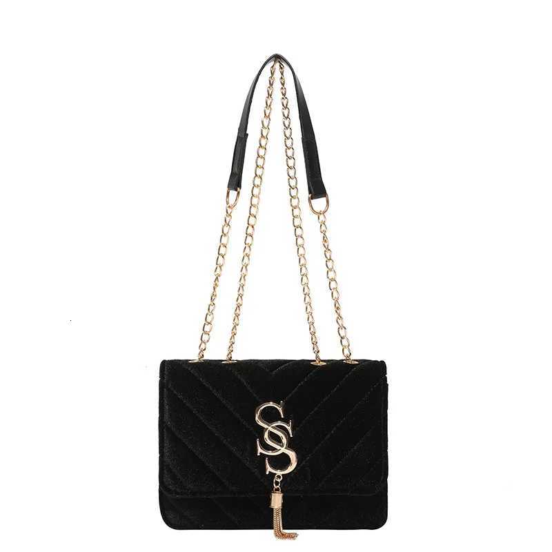 2025 Plaid Chain Square Bag Niche Crossbody Purse for Women Letter Print Shoulder Tote Minimalist Day-to-Night Bag Textured M251216