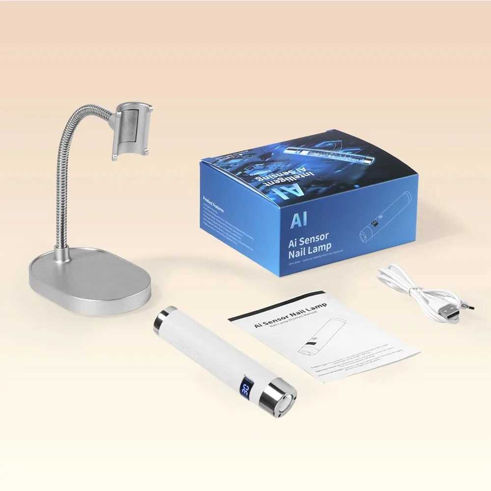 Mini UV LED Nail Lamp with Ai Sensor Desk Handhold Drying Lamp Cordless Portable Nail Dryer for Gel Nails Manicure Salon ToolsT251216