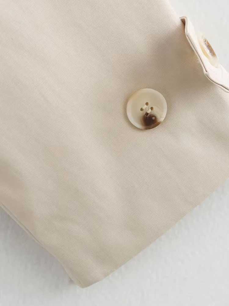 Double Breasted Crop Trench Coat for Women Fashion Belt Long Sleeve Lapel Collar Chic Outerwear Female TopsT251216