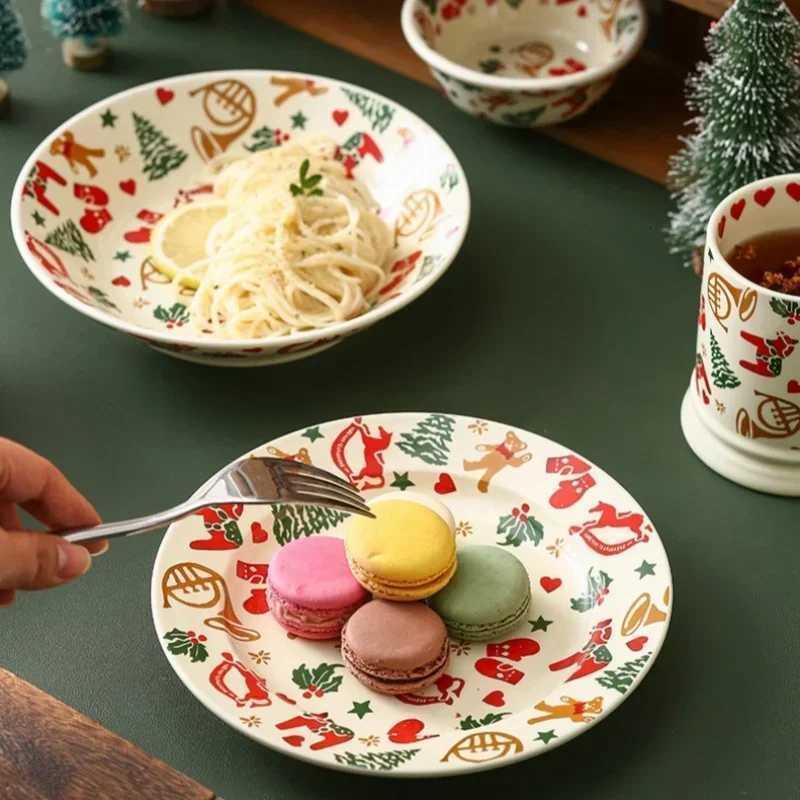 Christmas Ceramic Tableware Santa Claus g Cartoon Plate Bowl Water Cup He Breakfast Dessert Bowls and Plates Christmas Gifts H251215