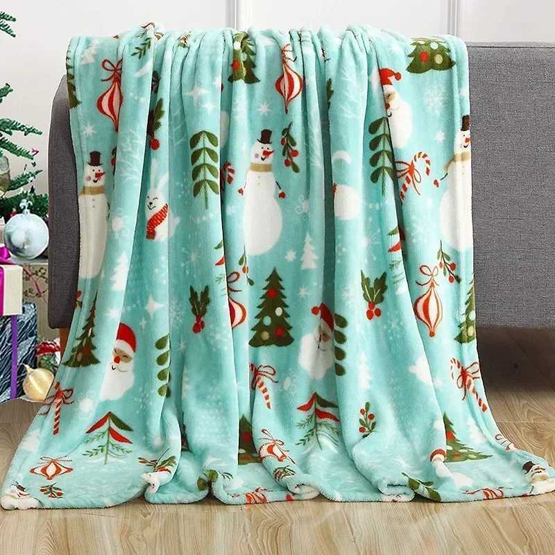 Christmas Throw BlanketFlannel Snowflake Gingerbread 2024 Xmas Fleece BlanketWinter Warm Soft Plush Blanket For Couch Sofa Bed H251216 - view 3