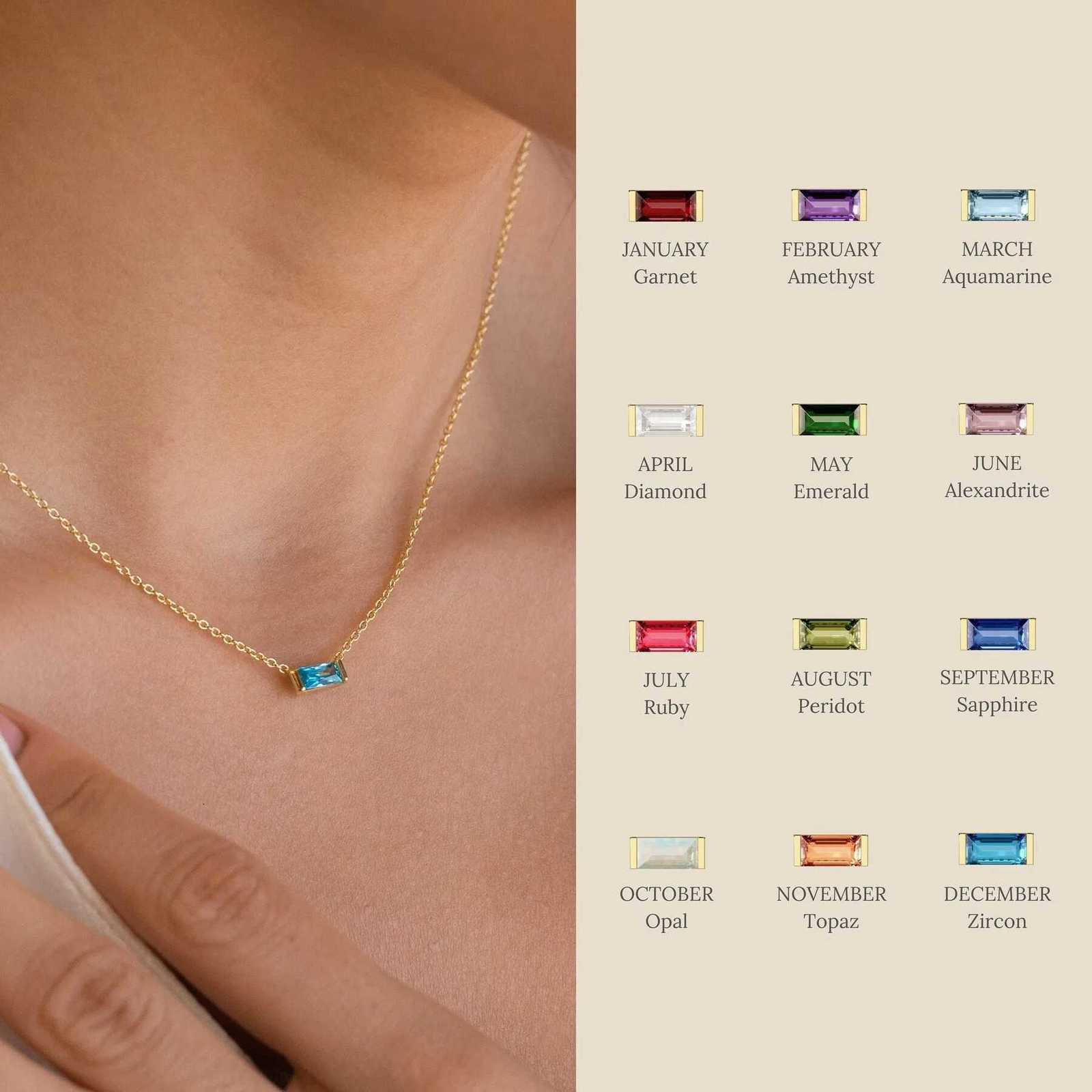 CARLIDANA Minimalist Stainless Steel Twelve Birthday Stone Gold Plated Necklace Light Luxury Zircon Pendant Womens Necklace M251216