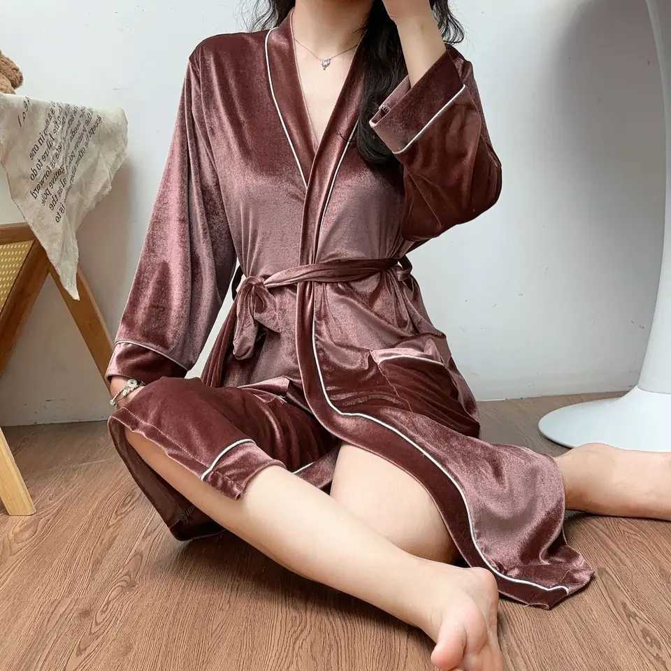 Womens Nightgowns for Sleeping Sexy Womans Robes Sleepwear Bath Robe Bridesmaid Bathrobe Peignoir Femmes Bridal Nightgown C251216