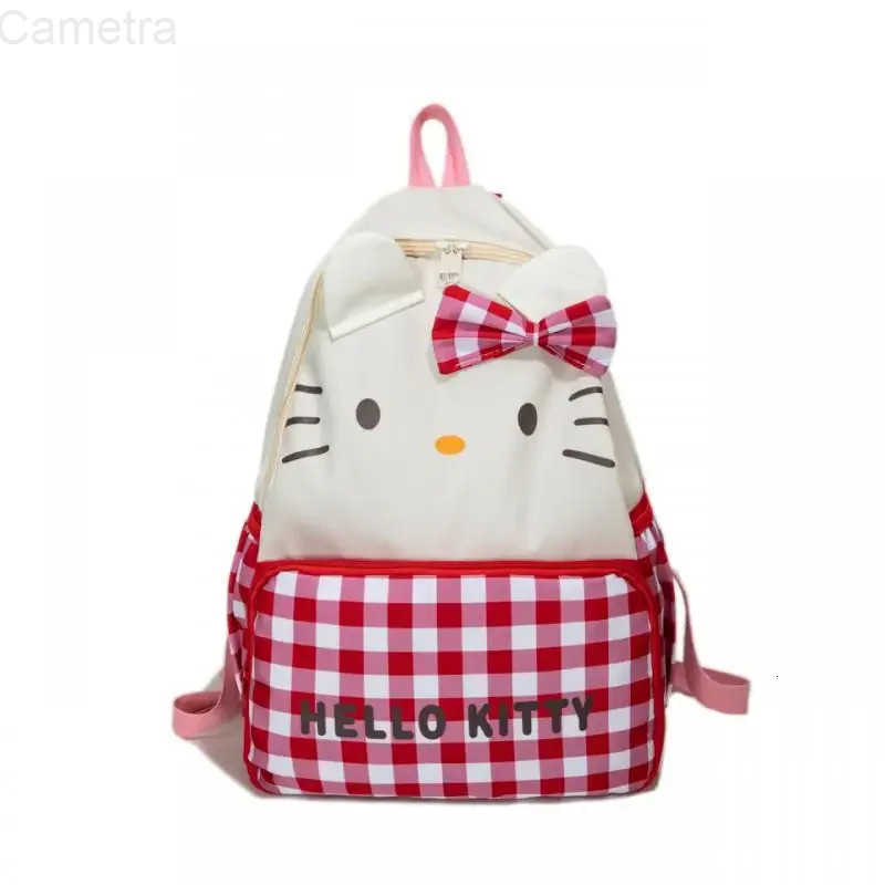 Sanrio New Hello Kittys Backpack Schoolbag Gir Heart Cute Cartoon Student Large Capacity Bags for Woman Kawaii Cartoon H251216