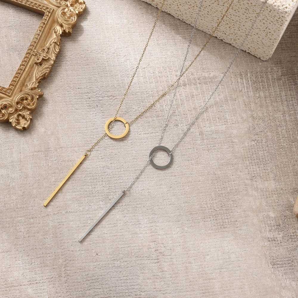 High-quality 316 stainless steel Gold Plated Womens Y necklace anti-fading for daily wear or parties M251216