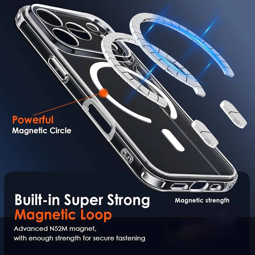 Magnetic Magsafe Wireless Charging Case iPhone Pro Max Hybrid Hard Cover For Apple 17 Air Soft Shell iPhone17 Capa