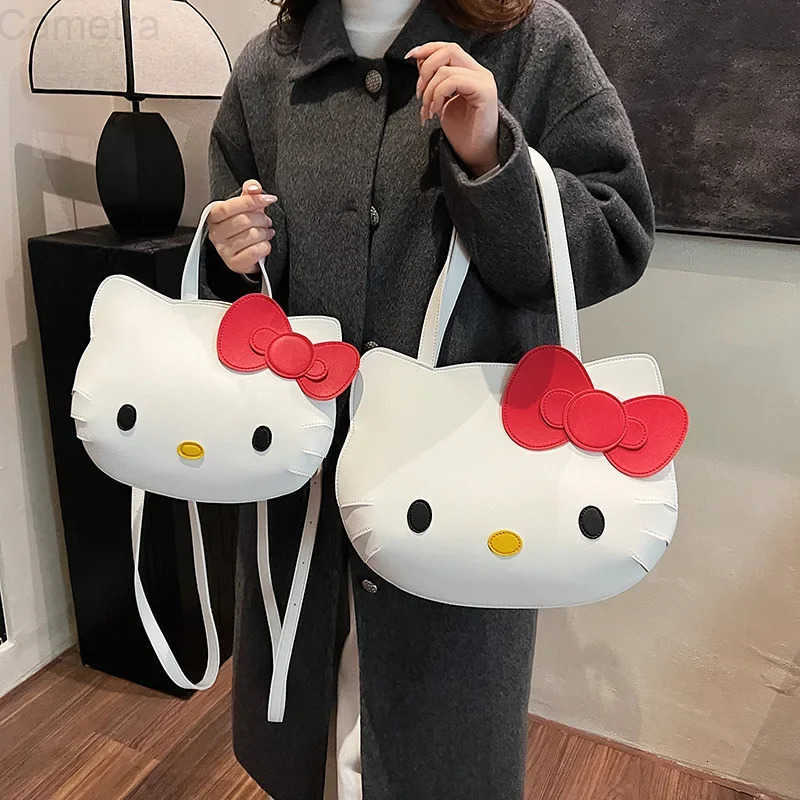 Sanrio Hellokittys Crossbody Bag Portable Tote Bag Girl Anime Figure Kawaii Cartoon One Shoulder Underarm Bag Storage Backpack H251216