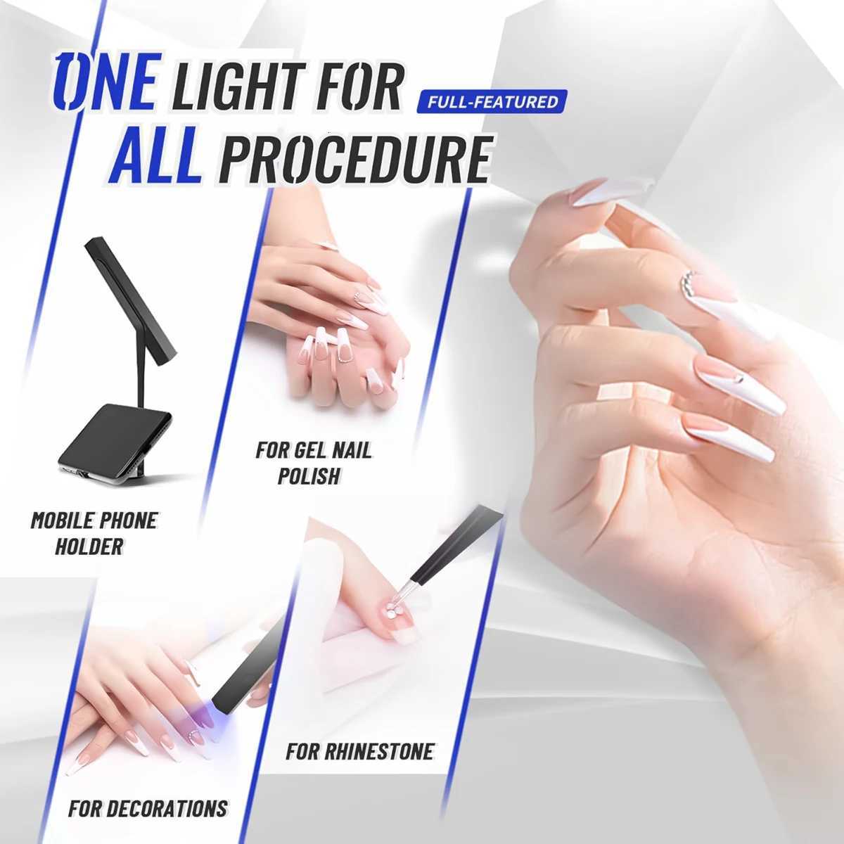 3W Portable Mini UV LED Nail Lamp Quick-drying Nail Dryer For Nails Gel Professional Handheld Manicure Lamp With StandT251216