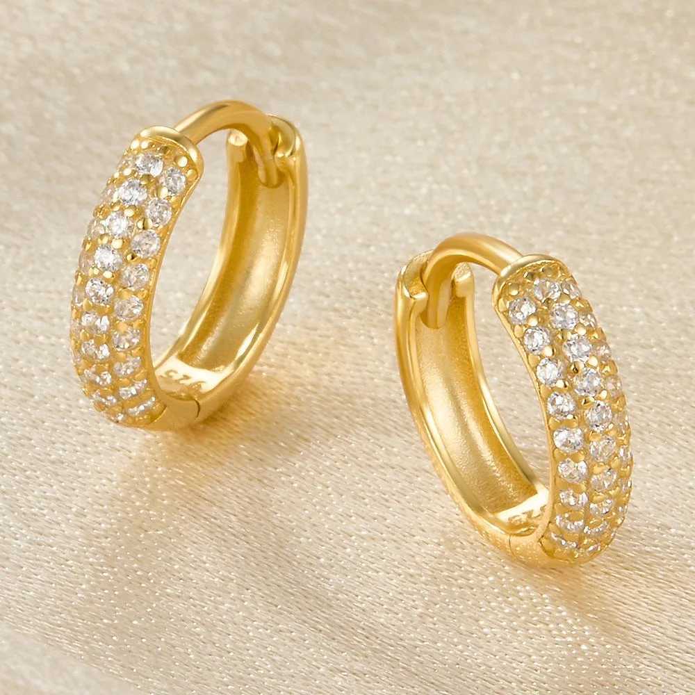 1/3Pairs Piercing Statement Triple Paved Hoop Earrings CZ Stone Gold Color Copper Huggies Cartilage Earrings For Women Jewelry G251216