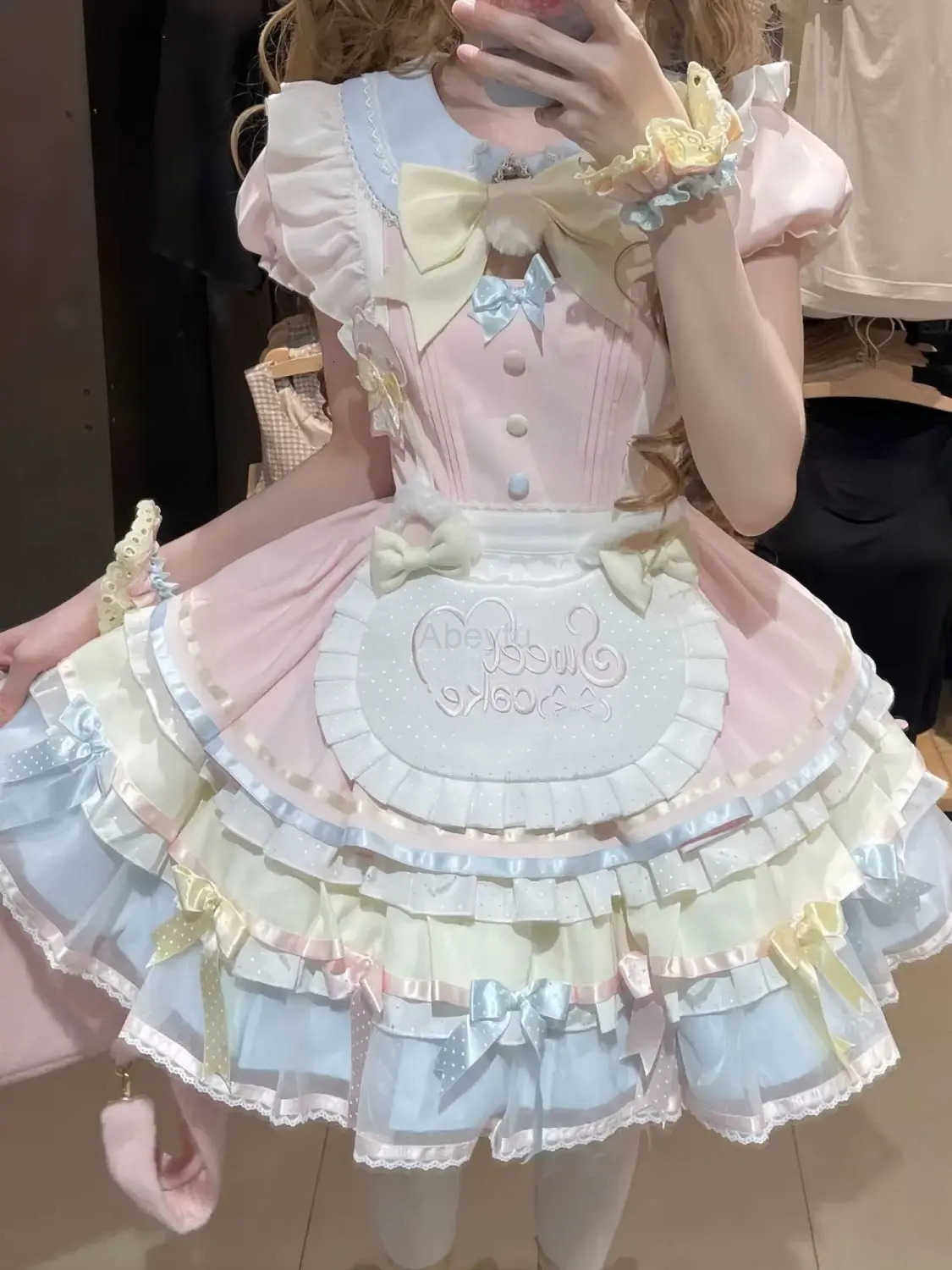Sanrio Japanese Sweet Lolita Kawaii Elegant Dress Women Summer Princess Y2k Bow Design Dresses Female Fairy Chic Korean Popular Clothes H251216