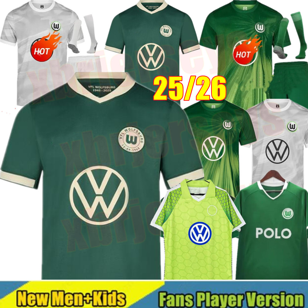 4XL 25 26 Wolfsburg Soccer Jerseys NMECHA WIND LACROIX 2025 2026 Home Ginczek Steffen Shirts Away Roussillon Mehmedi Mbabu Brooks Arnold SVANBERG MAJER