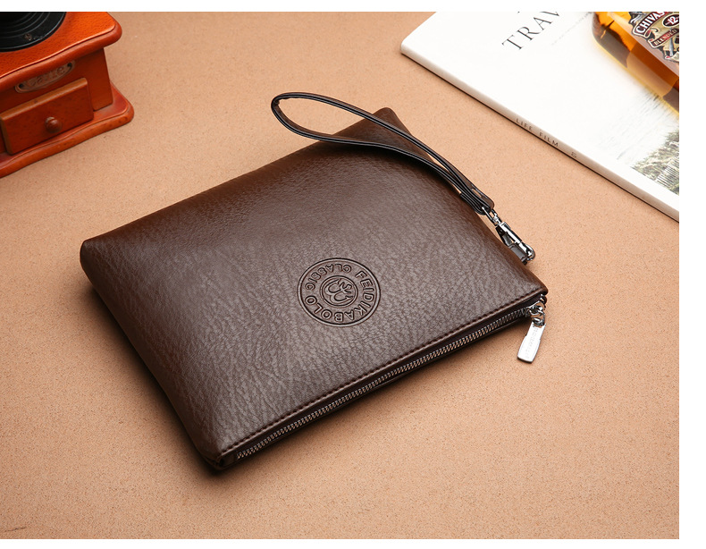 Free shipping wallet niche designer brand men's new casual men's handbag PU soft leather men's bag mobile phone bag large capacity wall