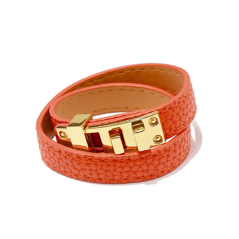 High Quality 8 Color Style Double Layer PU Leather Steel Buckle Bracelet For Men Women Jewelry Gift251212