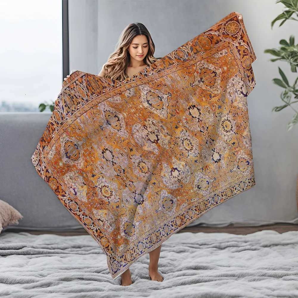 Vibrant Floral Embroidered Blanket Throw Sofa Bed Decorative Cotton Rug Blanket Warm Cozy Home Decor H251216 - view 5