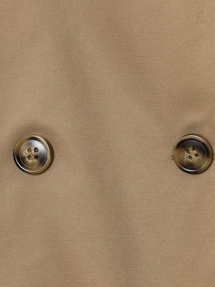 TFAFXY With Belt Women Jacket 2025 Autumn Long Sleeve Double Breasted Trench Coat Female Top Outerwear Y2KT251216