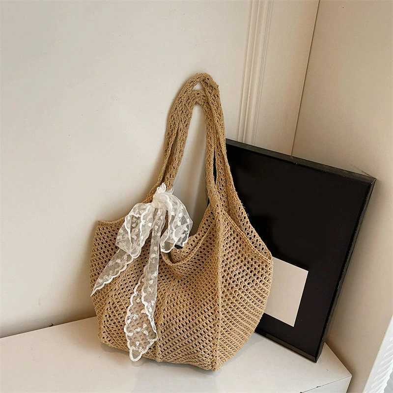 Casual Commuting Tote Bag Large Capacity Hand Woven Women Shoulder Bag Summer Lazy Style Vacation Beach Bag M251216