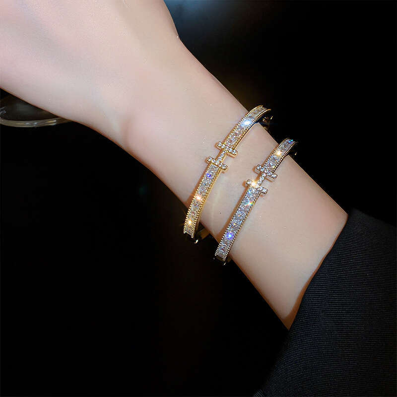 Bracelet Designer luxury bangle High Edition H Light Fashion Simple Square Dia Letter Gold High-end Non-fading Copper Inlaid Zircon Bracelets