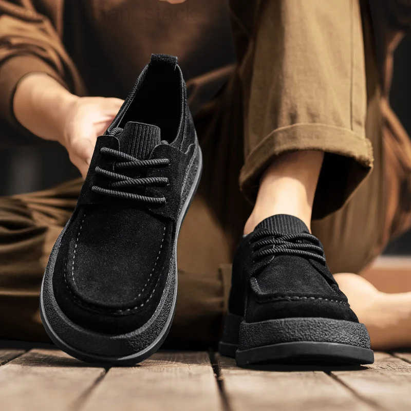 Autumn Wide Toe Spring New Mens Cowhide Fashion Versatile Single Short Boots Soft Leather Mens Boots Zapatillas De Deporte H251216 - view 7