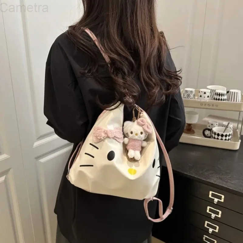 Sanrio 2025 New Model Katie Multi-purpose Backpack for WomenCute Soft Kitty Cat Tote Bag Fashionable Shoulder Bag Shoulder Bag H251216
