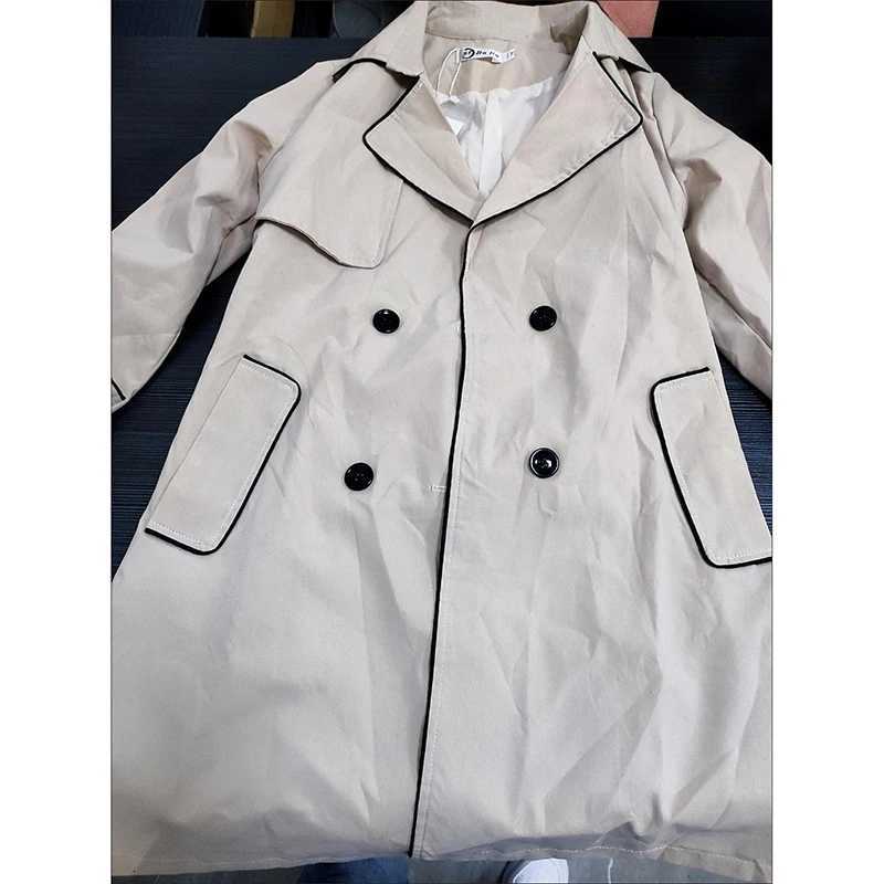 Spring Autumn Elegant Women Double Breasted Solid Trench Coat With Belt Korean Long Casaco Feminino Ladies Windbreaker LinedT251216