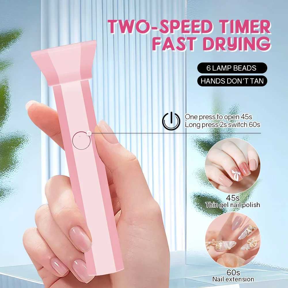 Portable Handheld UV LED Flashlight Nail Lamp 6LEDS Beads Quick Dry USB Nail Dryer 18W Machine Nail Gel Dry USB Salon ToolT251216