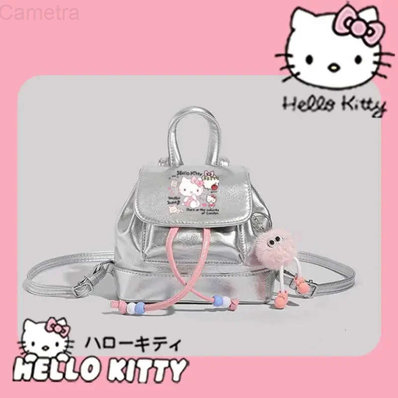 Sanrio Sanrios Child Backpack Hello Kittys Girls Heart Spring Summer Fashion Crossbody Bag Kawaii Cartoon Girl Gift Portable Student H251216