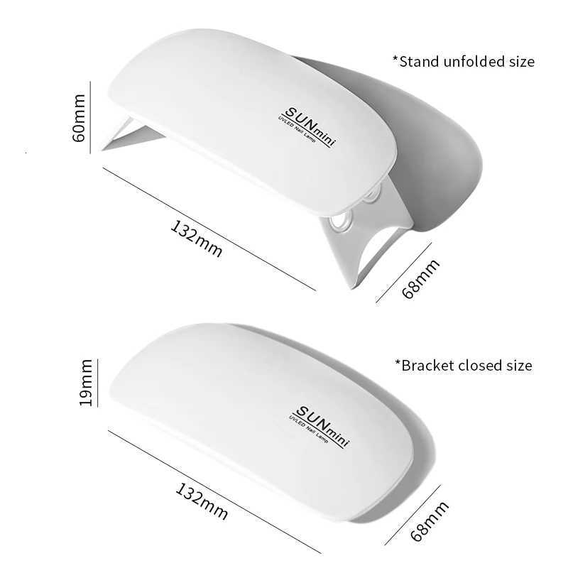 6W Mini Nail Lamp UV LED Gel Polish Cured Pink White Nail Dryer Machine Portable USB Cable Home Nails Dry Tool for Gel VarnishT251216