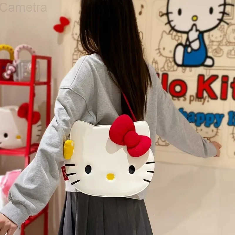 Sanrio Hello Kitty Cute Cartoon Fashion Three-dimensional Handbag Japanese Shoulder BagStyle Y2k Girl One-shoulder Cartoon Bag H251216