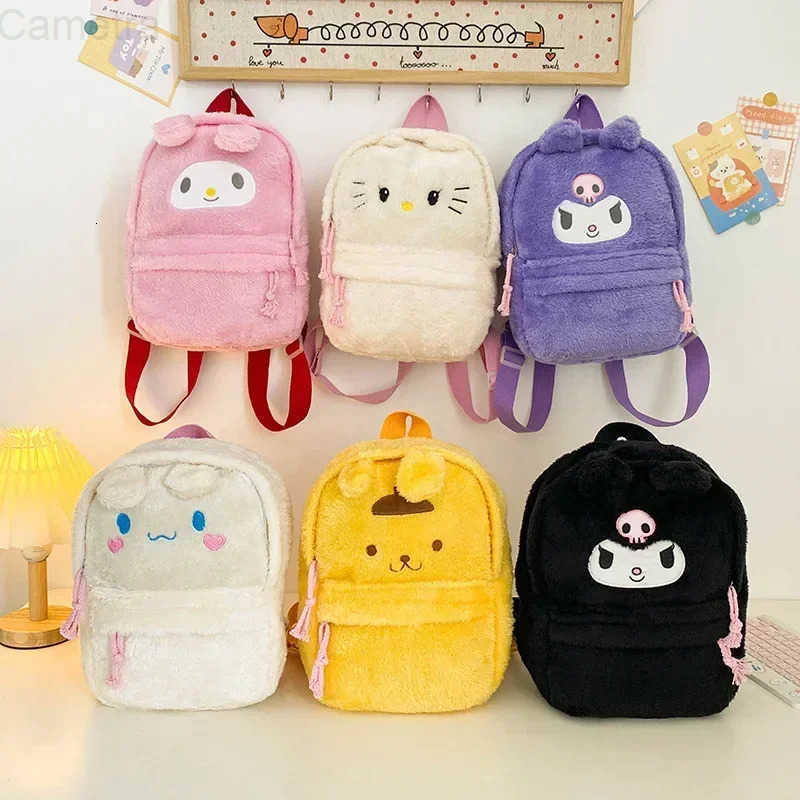 Sanrio girl mini Schoolbag Y2K Cute Storage Bag Childrens Travel Handbag hello kitty Cartoon kuromi Backpack School H251216