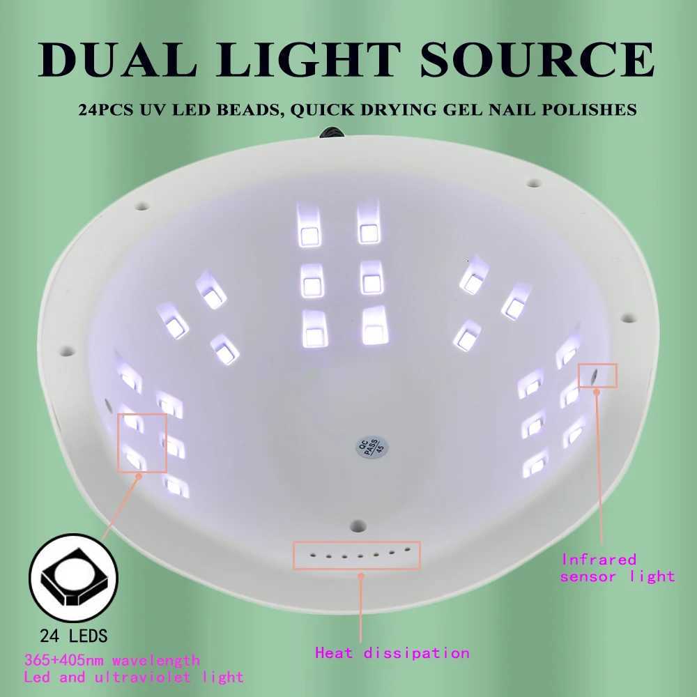 48w Portable USB Nail Dryer 24pcs Beads UV Led Nail Lamps UV Light For Nails Gel Polish Drying Machine Manicure Salon ToolT251216