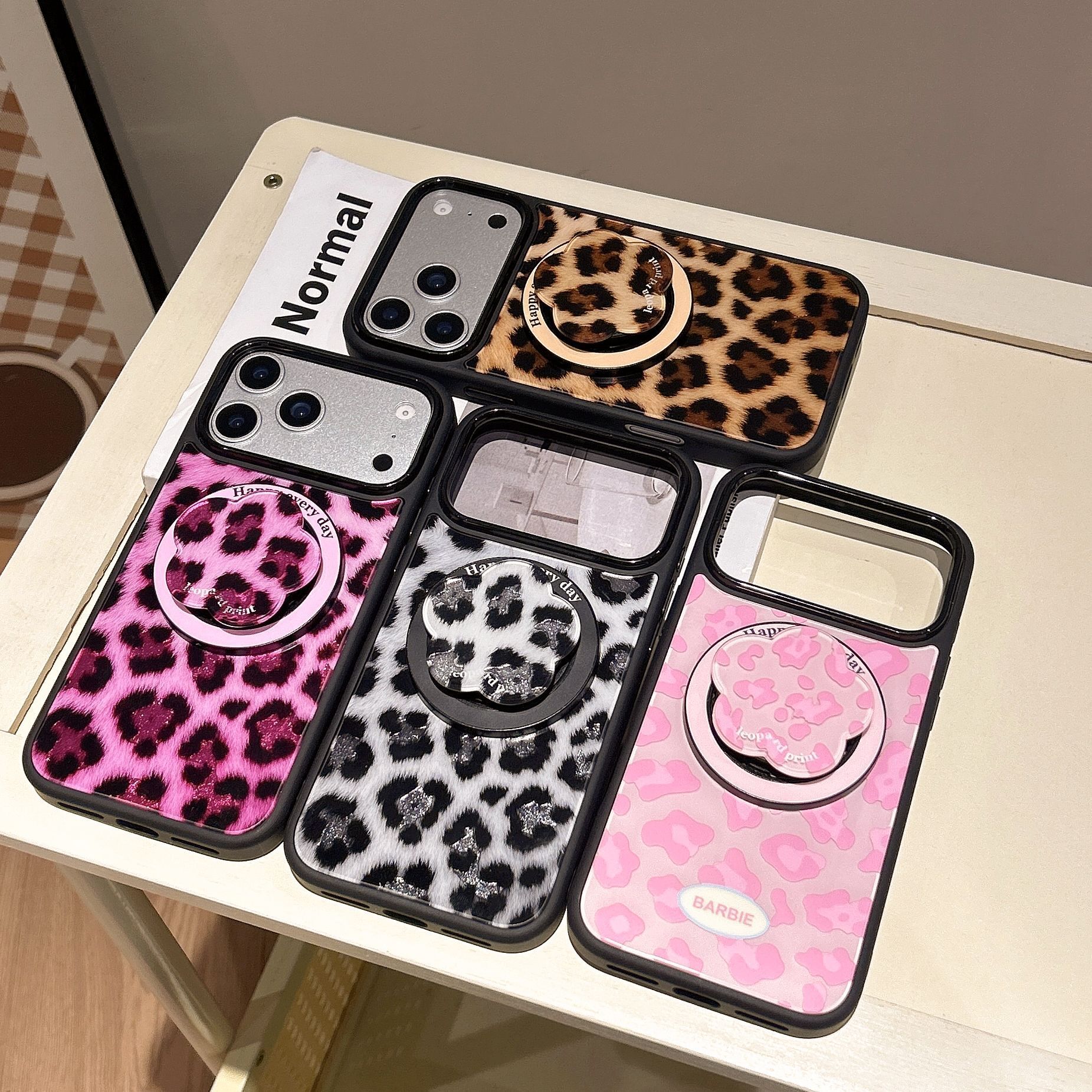 Gilt Leopard Pattern Compatible with iPhone 17 Pro Max Apple 16 Phone Case 15 Magnetic Stand European and American Foreign Trade Shockproof