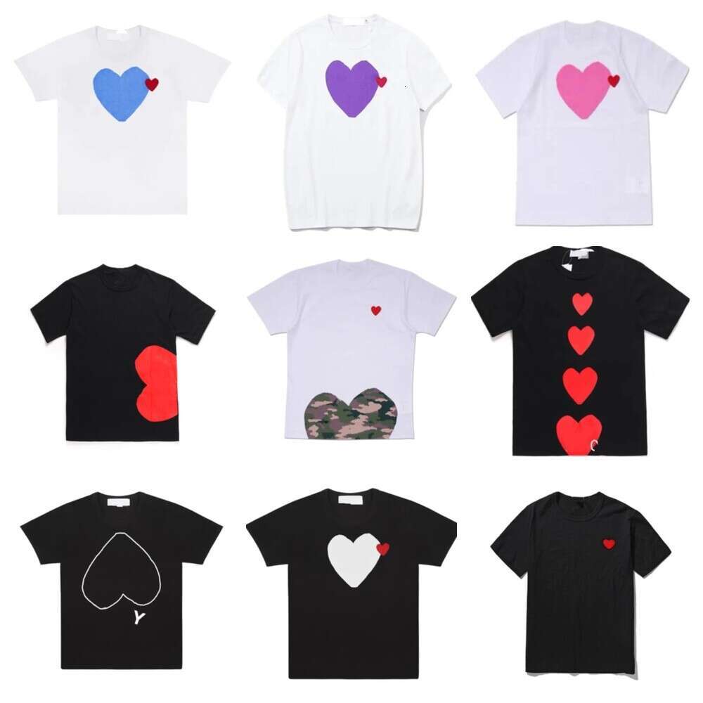 Play T Shirt Designer Commes Esvgarcon Mens Designer T Shirts Hip Hop Street Harajuku Classic Embroider Tees Small Red Heart Printing Come Du Garcon Tshirts Women C93