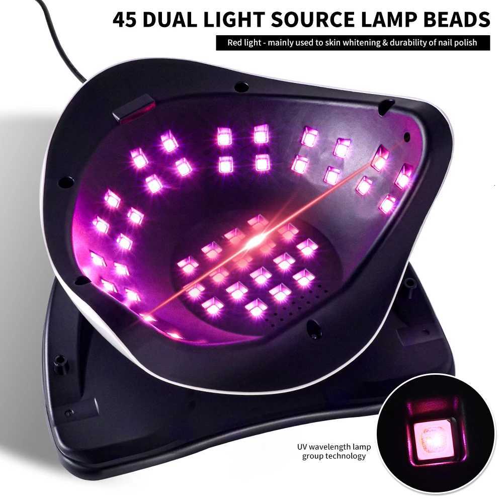 Smart Sensing UV Lamp Dual Light Source Lamp Beads Design Detachable Bottom Plate Professional Nail Gel Dryer for Home SalonT251216
