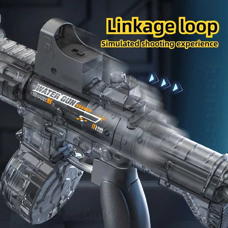 M416 Electric Water Gun Toys for Kids Led Simulation Fire Automatic Continuous Water Pistol Children Summer Outdoor Shooting Toy H251216