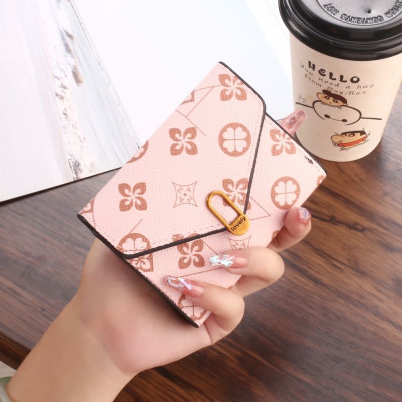 Luxury designer wallet women's short 30% off fashion printed women's small change bag folding multi-card bag 01
