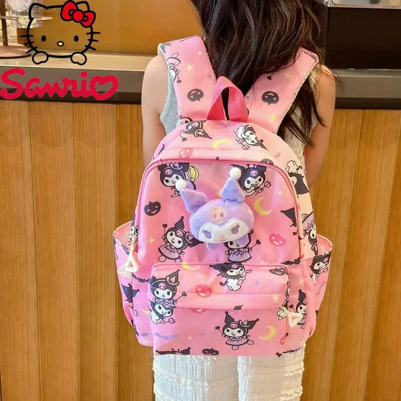 Sanrio Hello Kitty Kuromi My Melody Cinnamoroll Lightweight Nylon Backpack Cute Cartoon Design Travel Casual Outings Polyester H251216