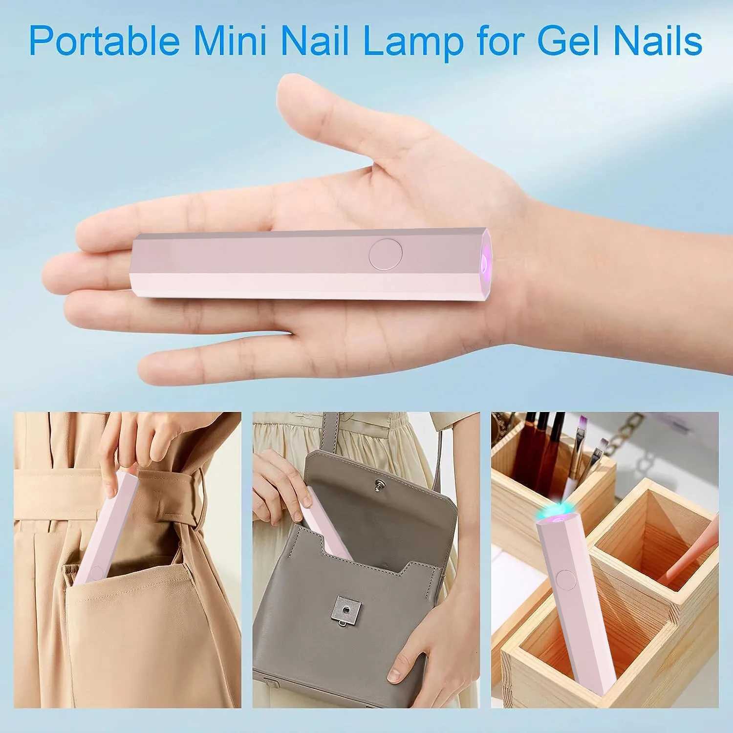 YIKOOLIN Mini 3W UV LED Nail Lamp Portable USB Nail Dryer for Gel Nails Handheld UV Light UV Lamp For Gel Dry Home UseT251216