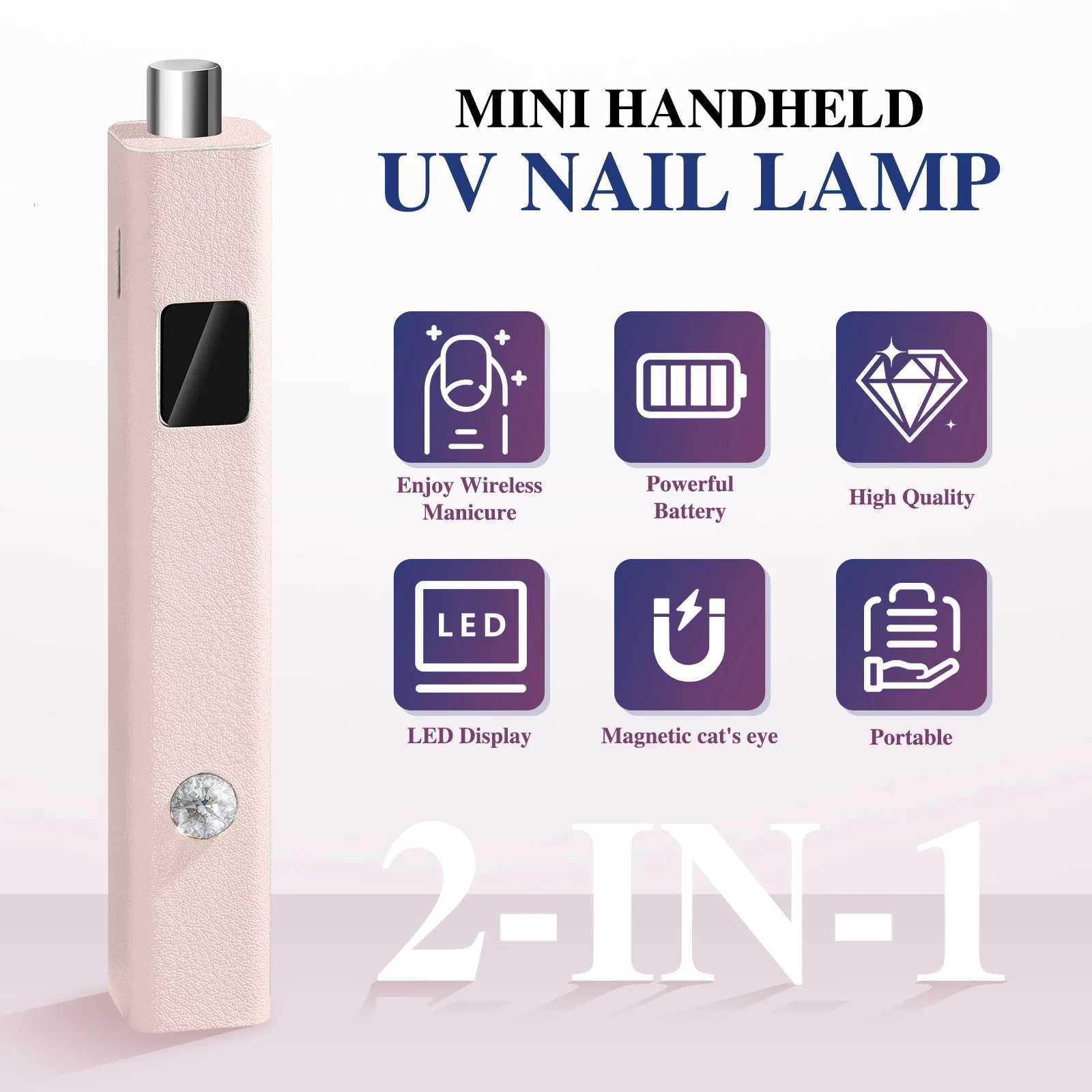 Professional UV LED Nail Lamp Dryer 2in1 Portable Magnetic USB Rechargeable Fast Cure Light for Gel Nail Polish ManicureT251216