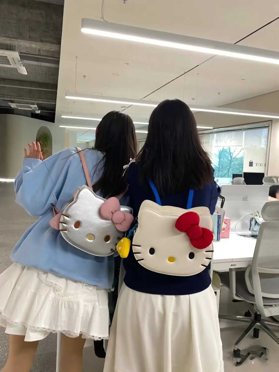 Sanrio Hello Kitty Tote Bag For Women Anime Y2k Kt Cat PU Backpack Cute Shoulder Bag Lolita Handbag Student Cartoon School Bag H251216