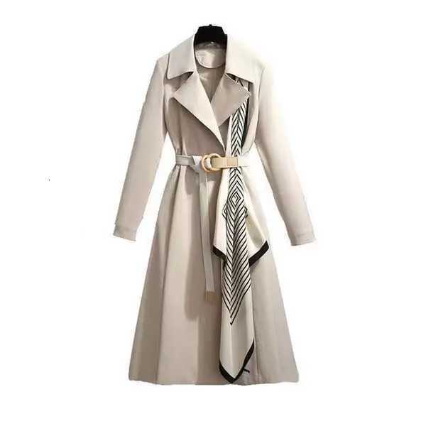 Fashion Long Sleeve Trench Coat For Women 2024 Autumn Winter Solid Long New In Coats Jackets Outerwears FemmeT251216