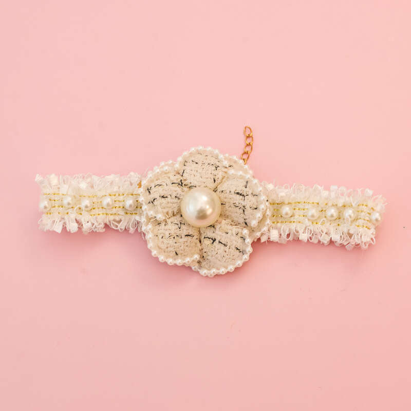 Collar Pet for Kittens and Small Dogs luxury Accessories Camellia Pearl Rose Flower High End Lady Princess Neckband Dogs & Accessories Flower