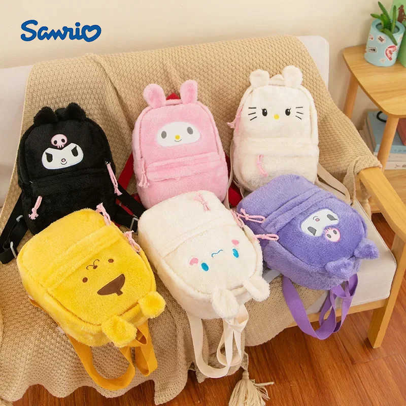 Sanrio girl mini Schoolbag Y2K Cute Storage Bag Childrens Travel Handbag hello kitty Cartoon kuromi Backpack School H251216