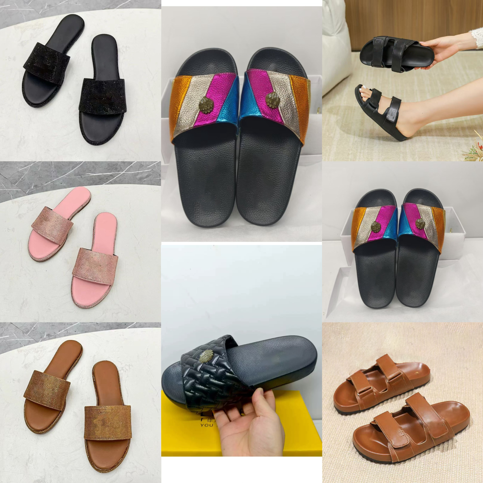 Designer Kurts Sandal Giegar Flip Flops For Women Summer Slippersg Clip On Foot Slippers Ladies Large Size Flat Sandals Shoes Leather Fashion