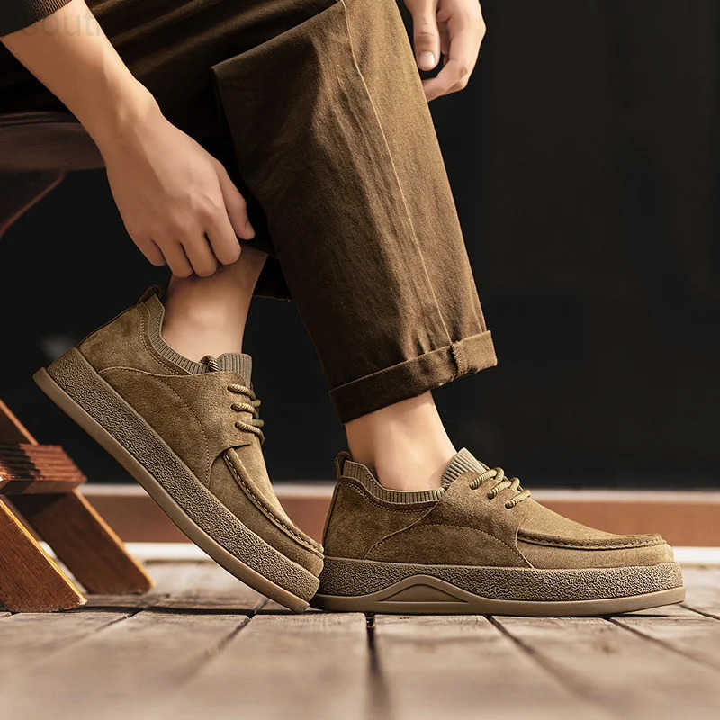 Autumn Wide Toe Spring New Mens Cowhide Fashion Versatile Single Short Boots Soft Leather Mens Boots Zapatillas De Deporte H251216 - view 6