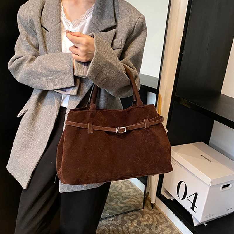 Decorative Design Solid Faux Suede Handbag Large Capacity Hasp Casual Tote Hot Sale Bags for Women Bolsas Femininas M251216