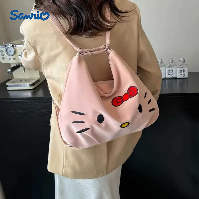 Sanrio Anime Figure Hellokittys Crossbody Bag Girl Tote Bag Large Capacity Backpack Super Light Large Capacity Kawaii Cartoon H251216